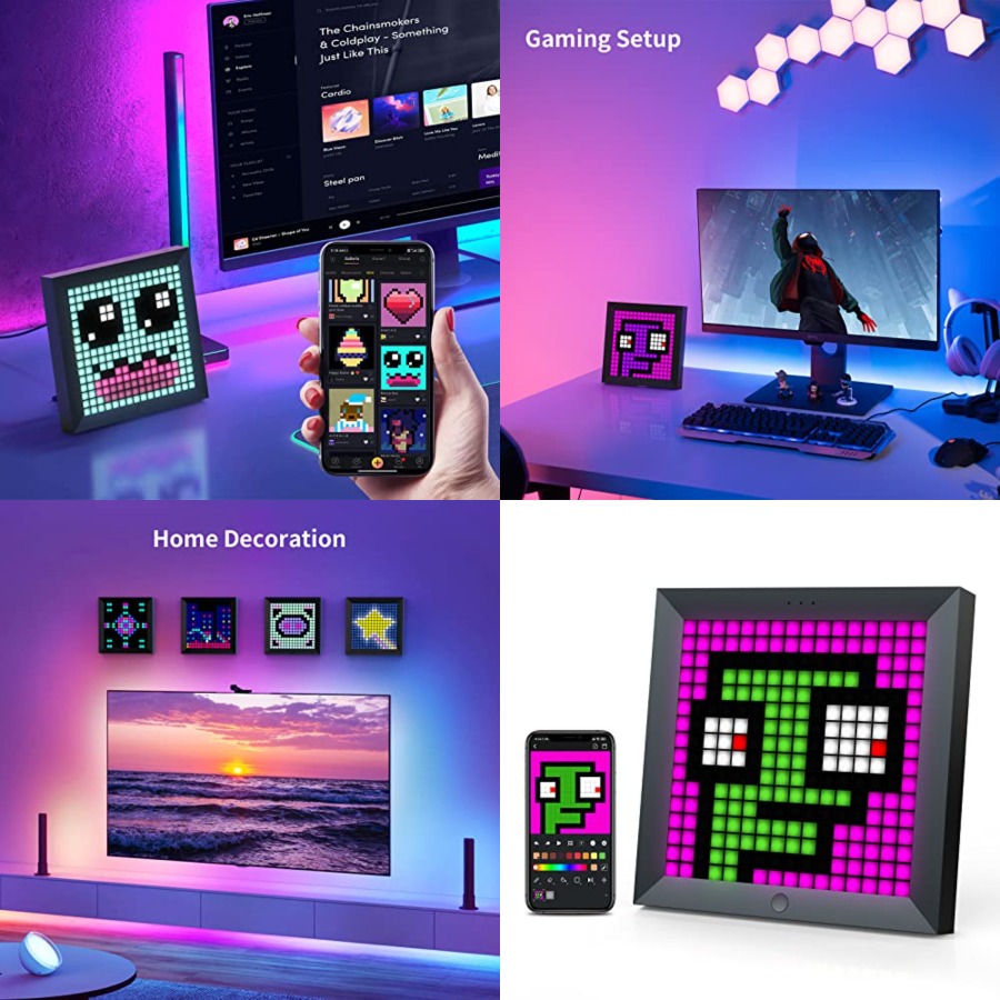 Desk Setup Tv - LED Light Pixel Display Panel Suit