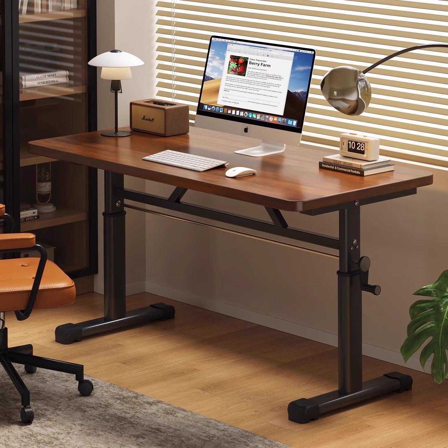 Desk Setup Laptop - Modern Simple Adjustable Height Computer Desk