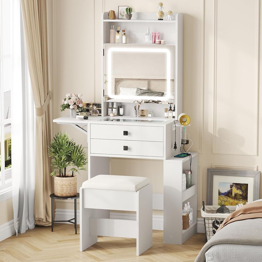 Desk Setup Small - Vabches Small Makeup Vanity Desk with