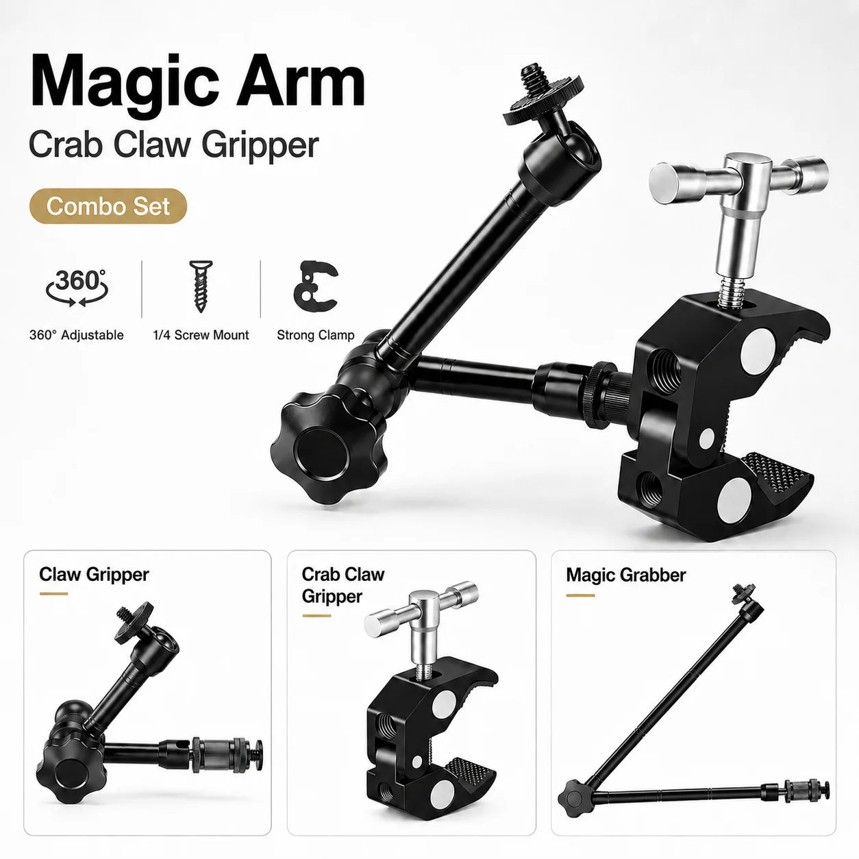 Monitor Arm Clamp - Magic Arm 7/11/20 Inch 360° Rotatable