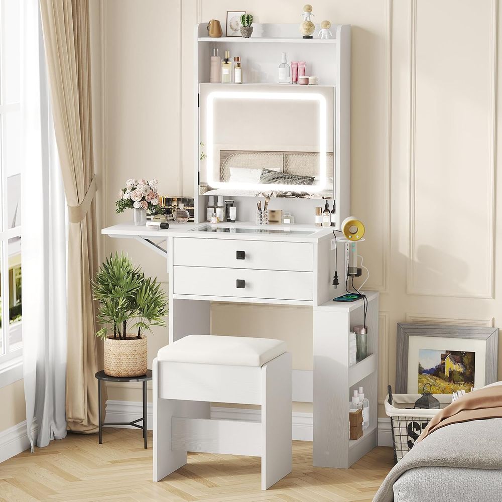 Desk Setup Small - Vabches Small Makeup Vanity Desk with
