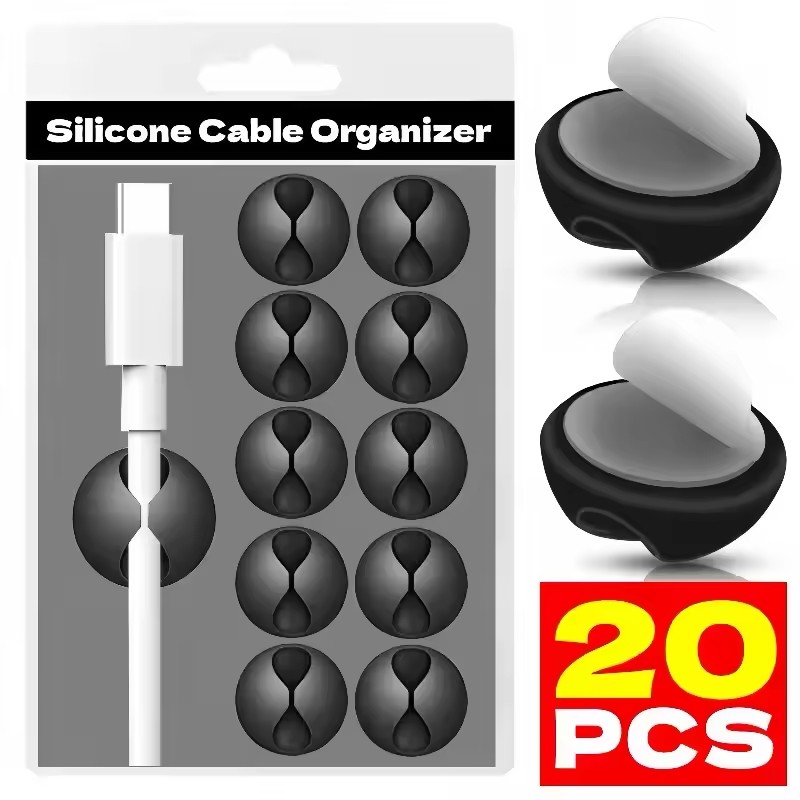 Desk Setup Accessories - Cable Clips Phone Cord Holder USB