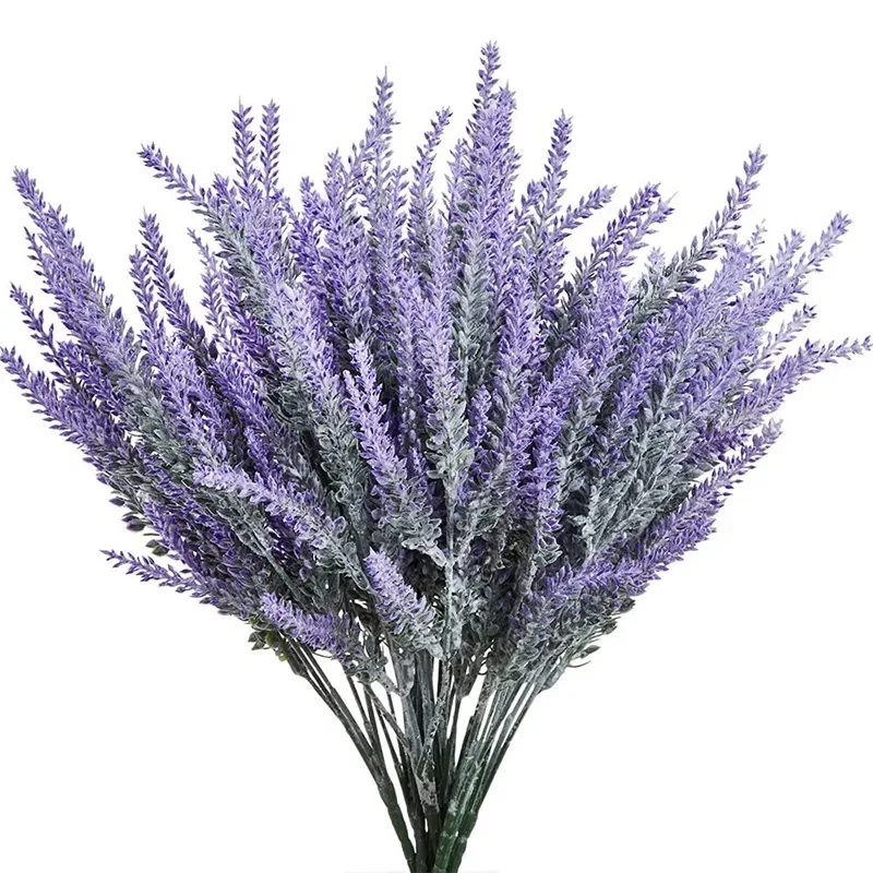 Desk Setup Plants - 1 Bundle Purple Artificial Lavender Flowers
