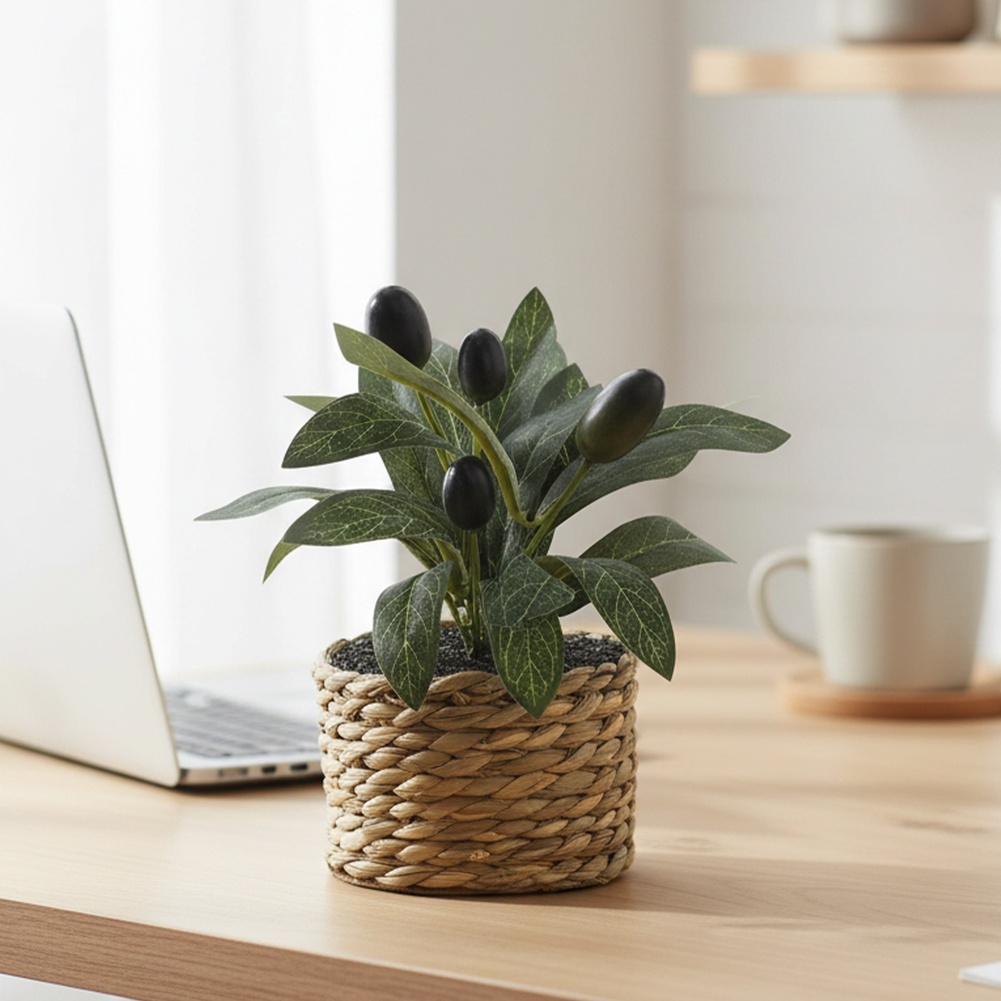 Desk Setup Plants - Artificial Plants Pocket Olive Tree Plastic