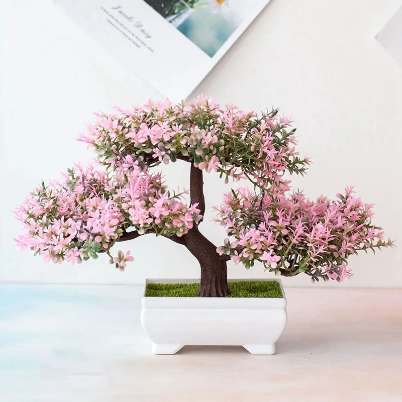 Desk Setup Plants - Artificial Plants Bonsai Fake Plant Flowers