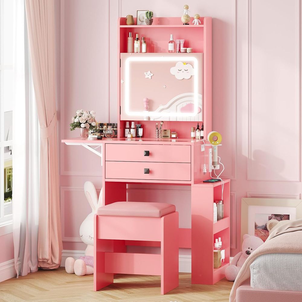 Desk Setup Small - Vabches Small Makeup Vanity Desk with