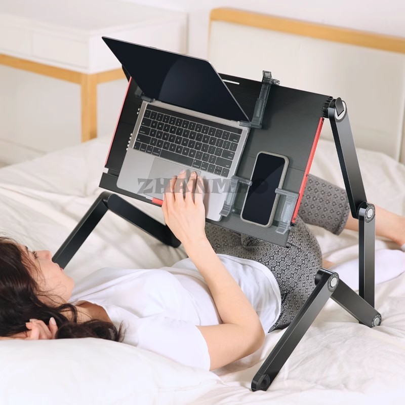 Desk Setup Laptop - Lying Flat on The Bed, Laptop