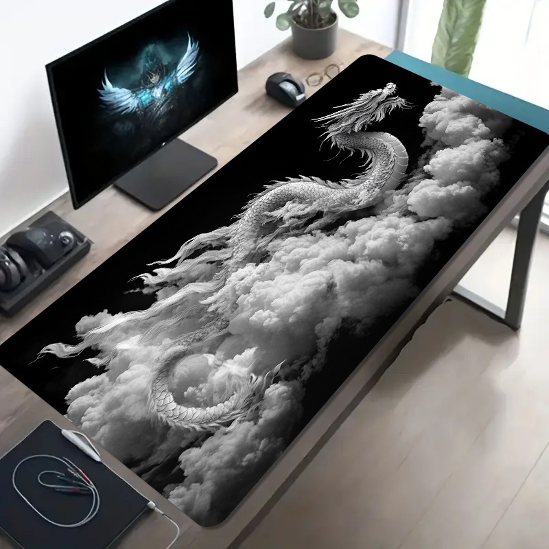 Black and White Dragon Gaming  - огляд і ціна Desk Setup Black And White
