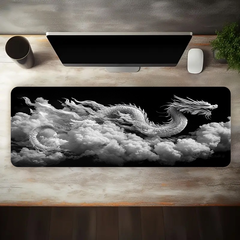 Black and White Dragon Gaming  - огляд і ціна Desk Setup Black And White