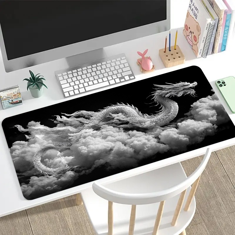 Black and White Dragon Gaming  - огляд і ціна Desk Setup Black And White