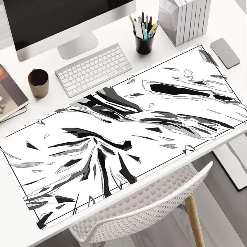 Modern Dark Geometric Tableclo - огляд і ціна Desk Setup Grey
