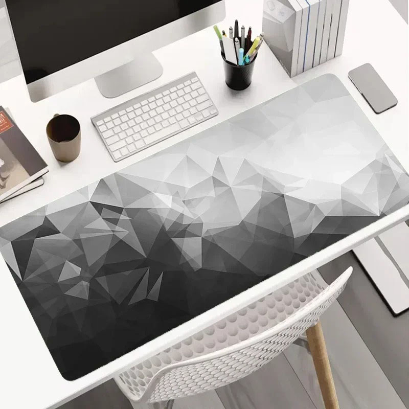 Modern Dark Geometric Tableclo - огляд і ціна Desk Setup Grey