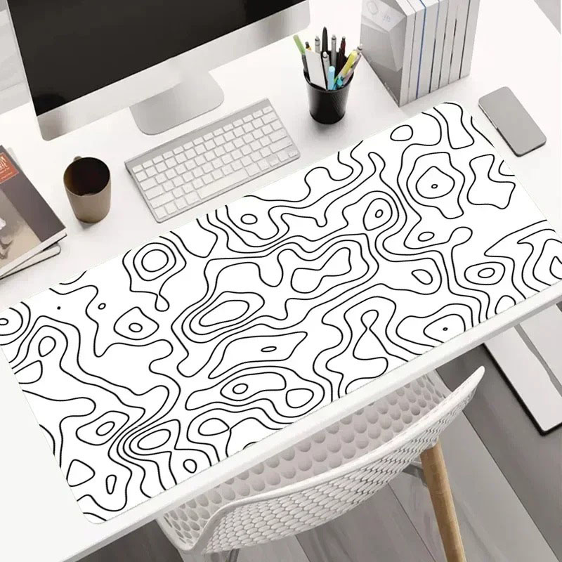 Modern Dark Geometric Tableclo - огляд і ціна Desk Setup Grey