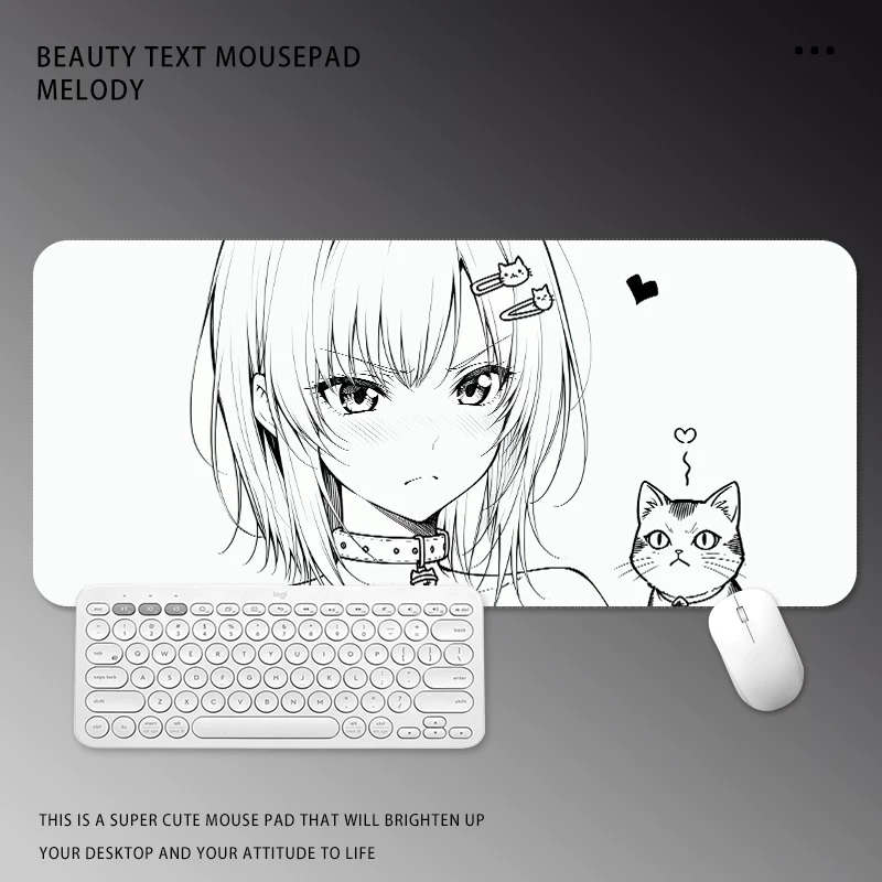 Black and White Manga Girl Mou - огляд і ціна Desk Setup Black And White