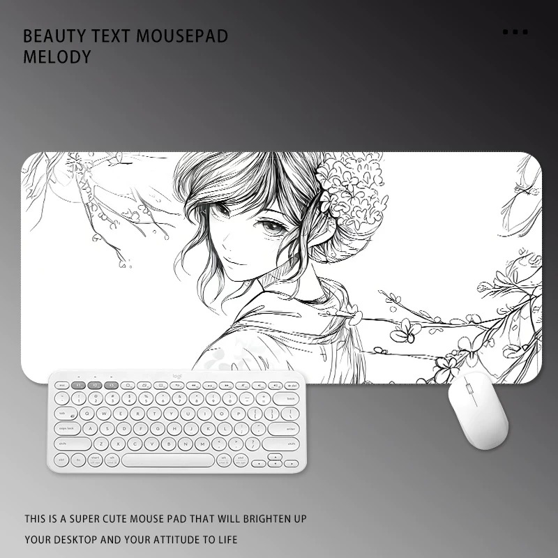 Black and White Manga Girl Mou - огляд і ціна Desk Setup Black And White