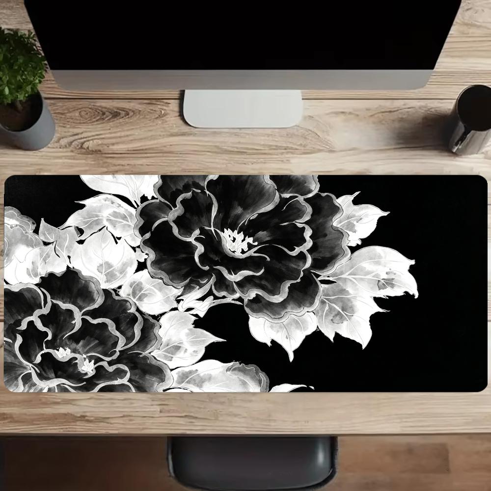 Black and White Ink Dyed Peony - огляд і ціна Desk Setup Black And White