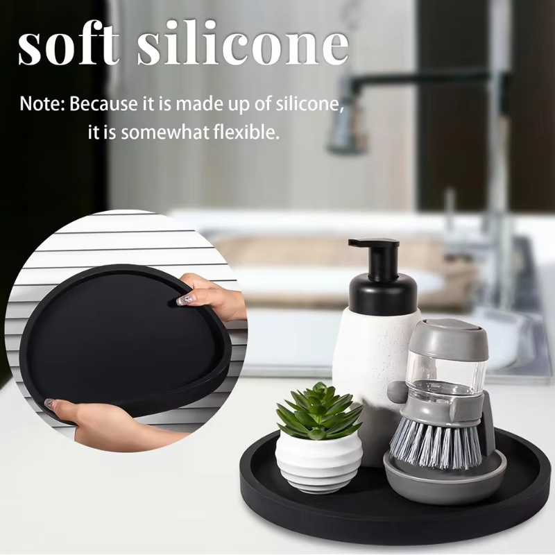Round Silicone Bathroom Tray,  - огляд і ціна Desk Setup Plants