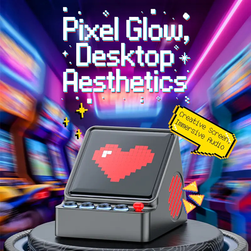 Retro Pixel Art Programmable L - огляд і ціна Speaker Desk Setup