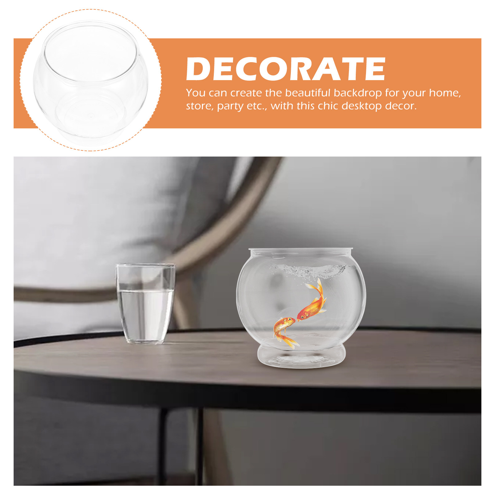 Small Round Plastic Fish Bowl  - огляд і ціна Desk Setup Small