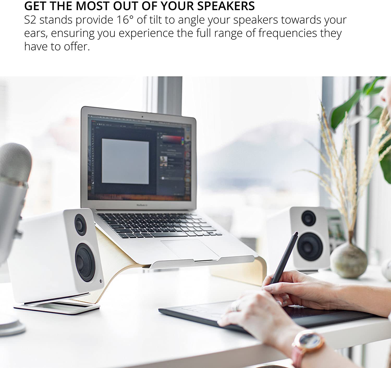 2pcs Desktop Speaker Stands fo - огляд і ціна Speaker Desk Setup