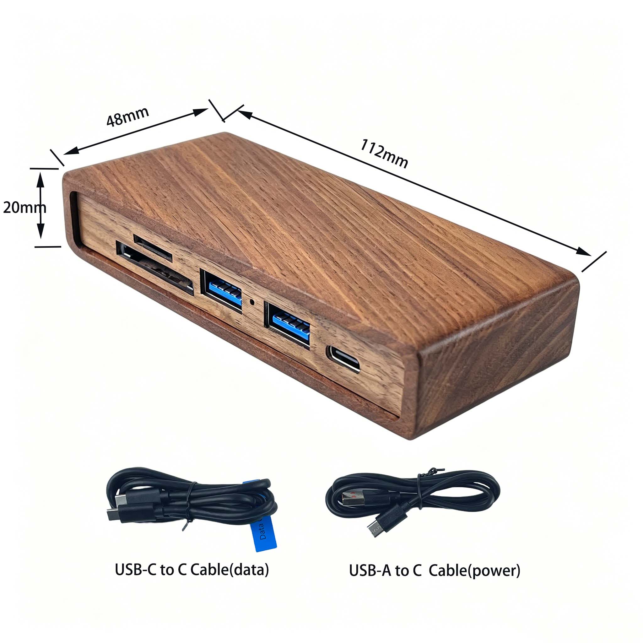 Walnut & Beech Wood 5-in-1 USB - огляд і ціна Desk Setup Usb Hub