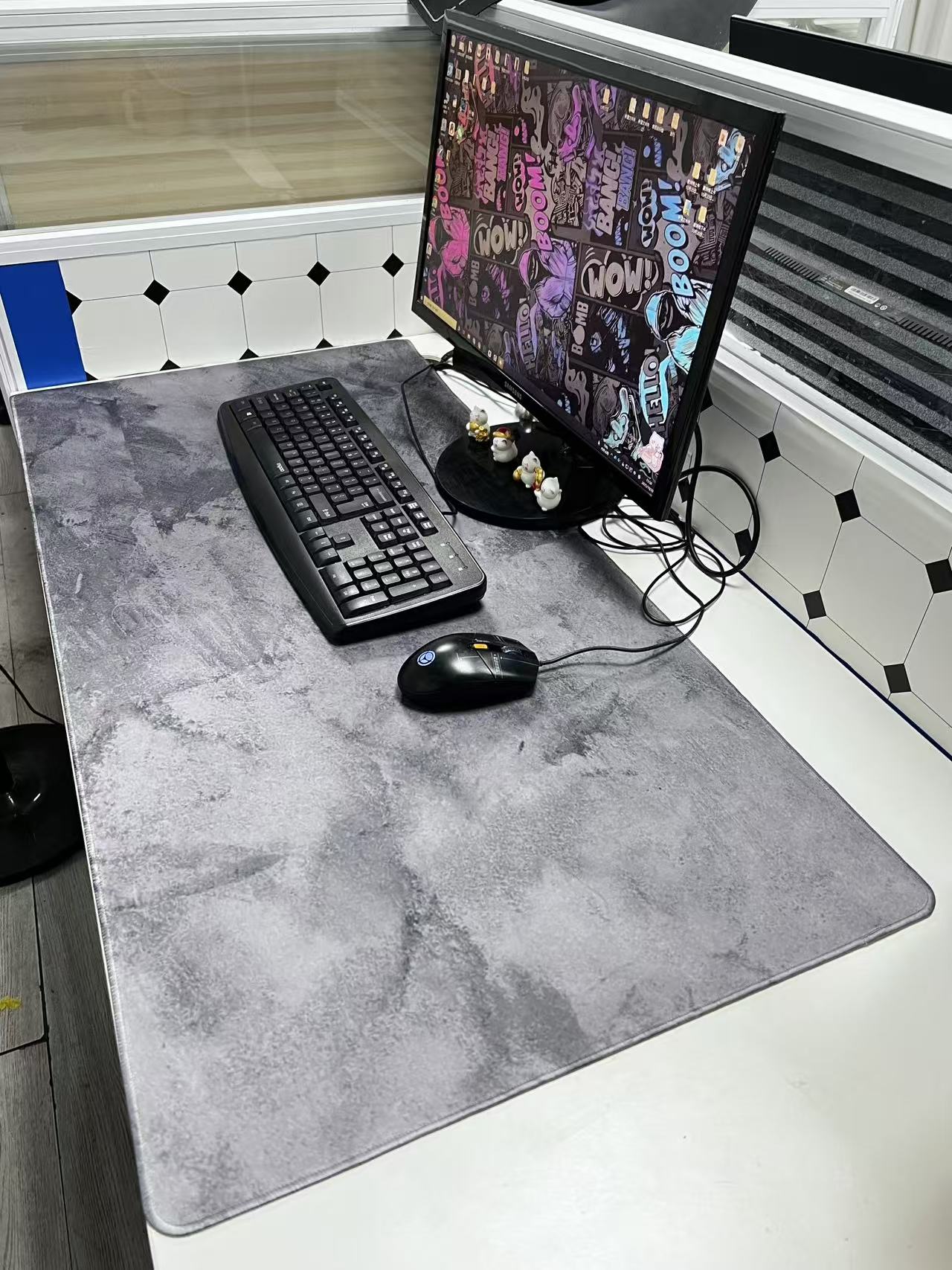 Grey Marble Big Mousepepad Mou - огляд і ціна Desk Setup Grey