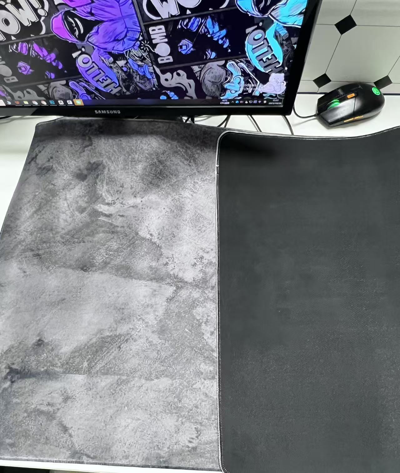 Grey Marble Big Mousepepad Mou - огляд і ціна Desk Setup Grey