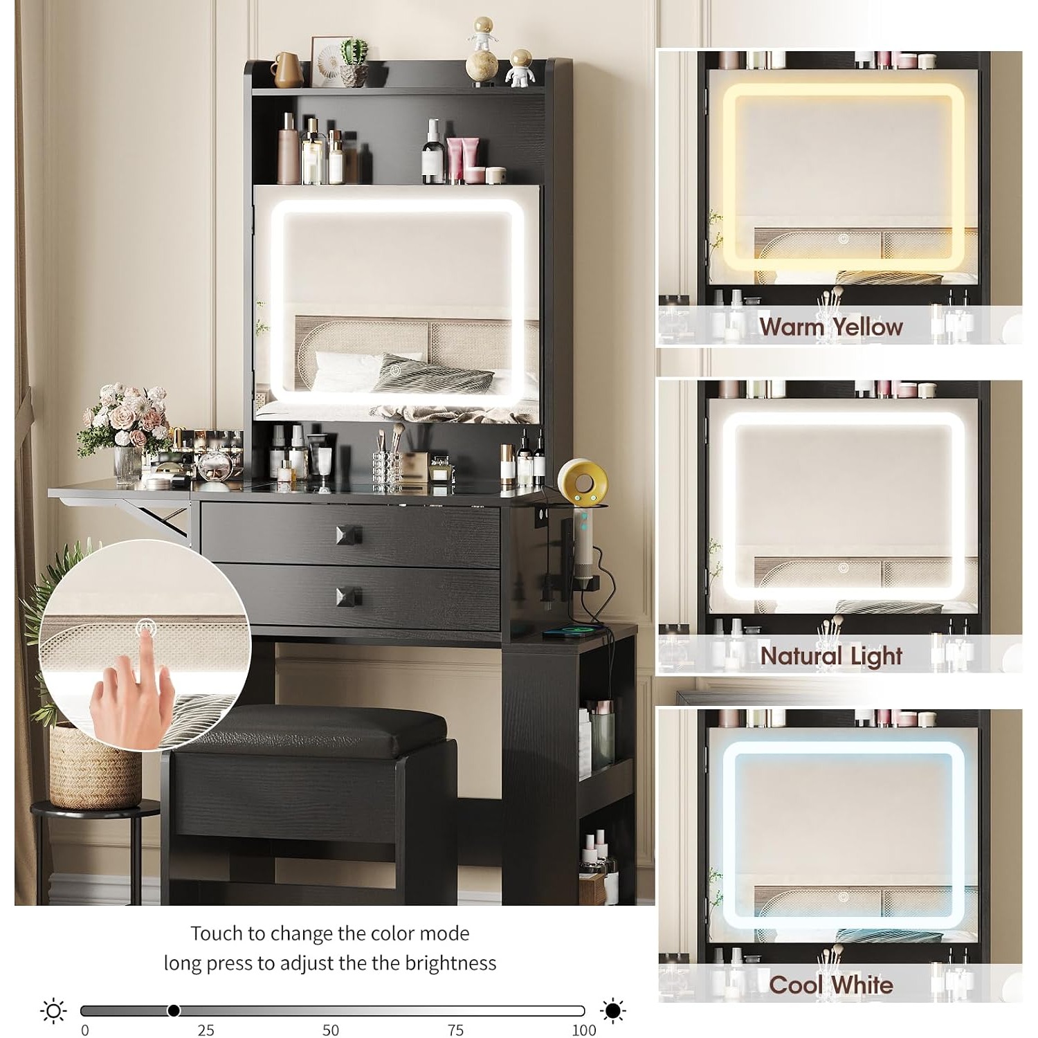 Small Makeup Vanity Desk with  - огляд і ціна Desk Setup Small