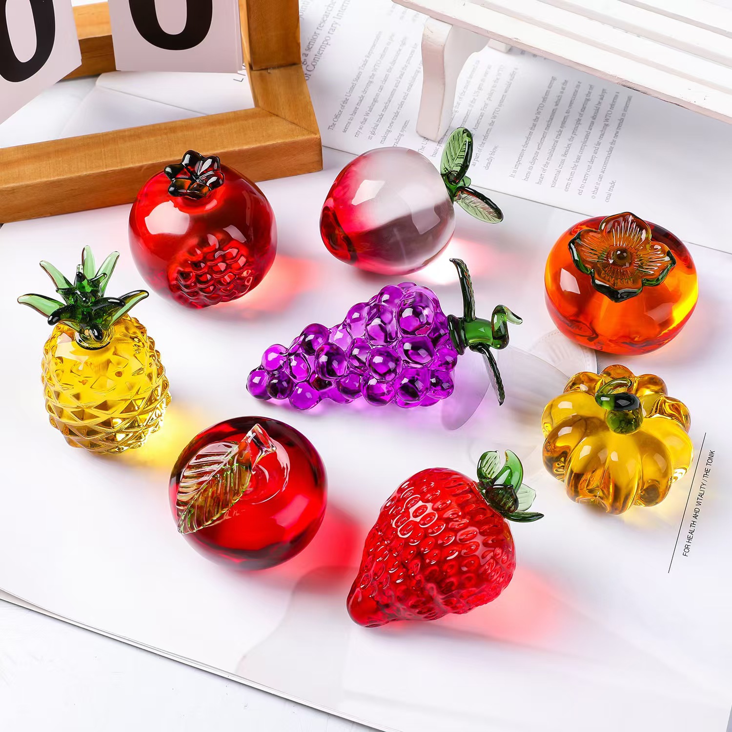 Crystal fruit Paperweight with - огляд і ціна Desk Setup Plants