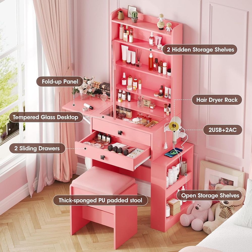 Vabches Small Makeup Vanity De - огляд і ціна Desk Setup Small