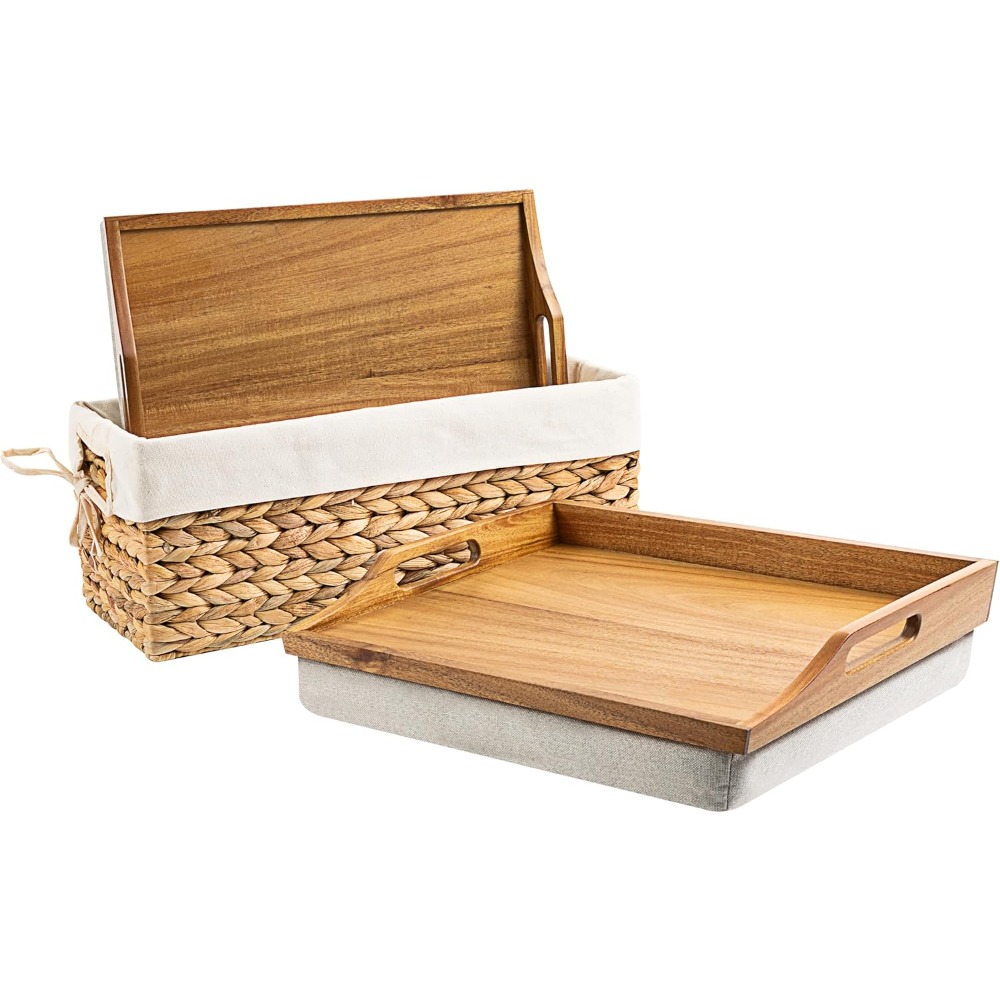 US Shipping Acacia Wood Bed Tr - огляд і ціна Desk Setup Laptop