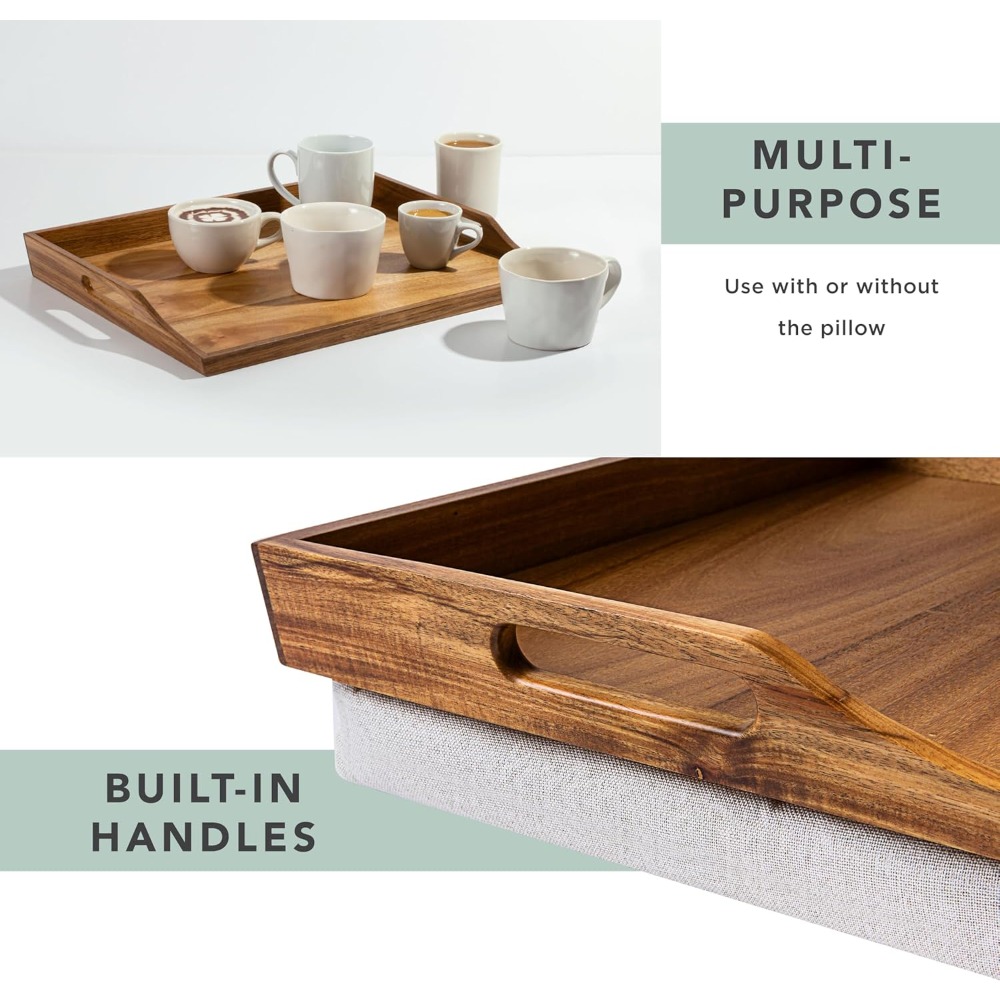 US Shipping Acacia Wood Bed Tr - огляд і ціна Desk Setup Laptop
