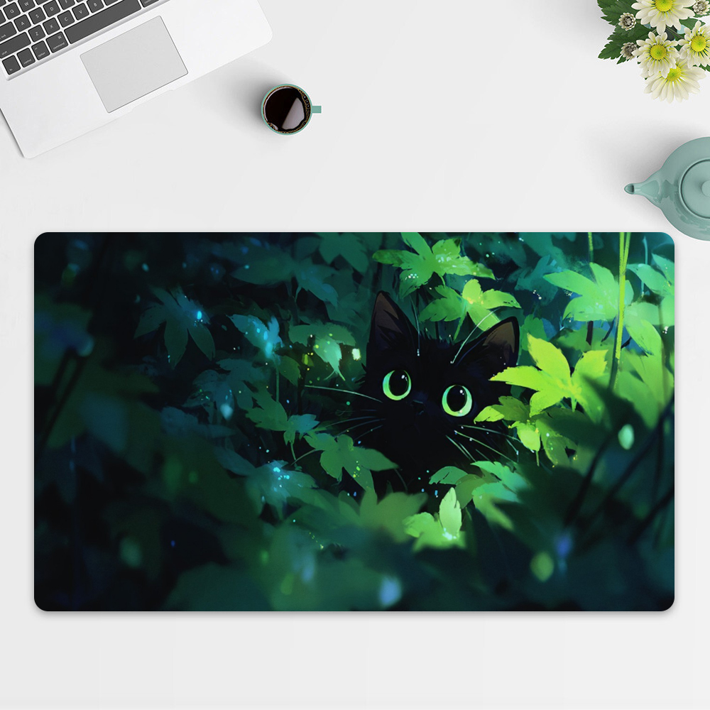 Black Cat for MTG Playmat Gree - огляд і ціна Desk Setup Art