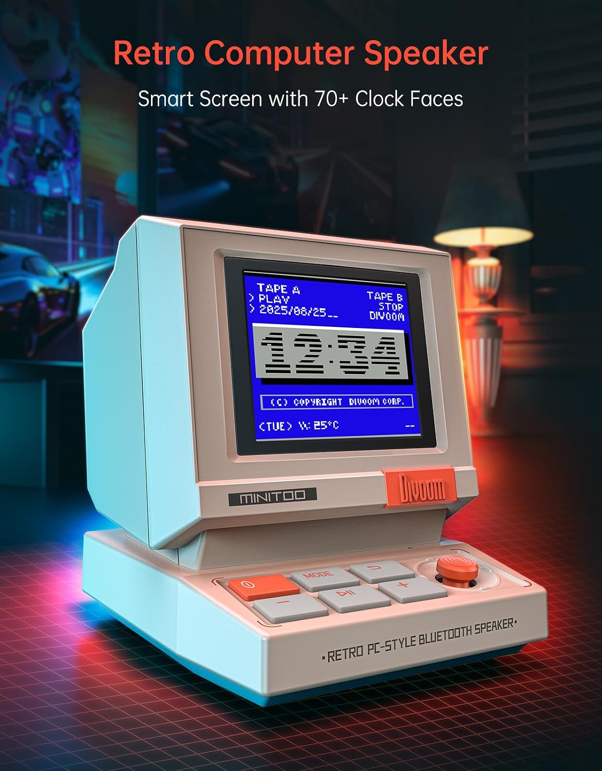Retro PC-Style Mini Speaker wi - огляд і ціна Speaker Desk Setup