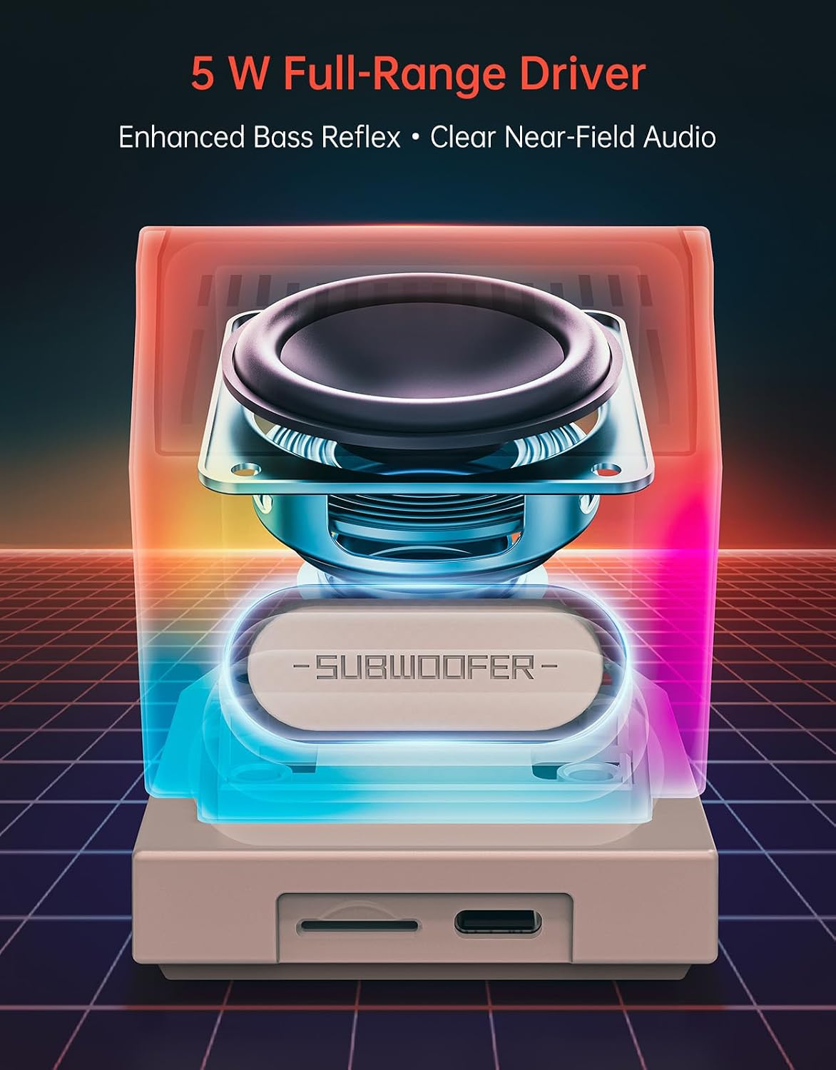 Retro PC-Style Mini Speaker wi - огляд і ціна Speaker Desk Setup