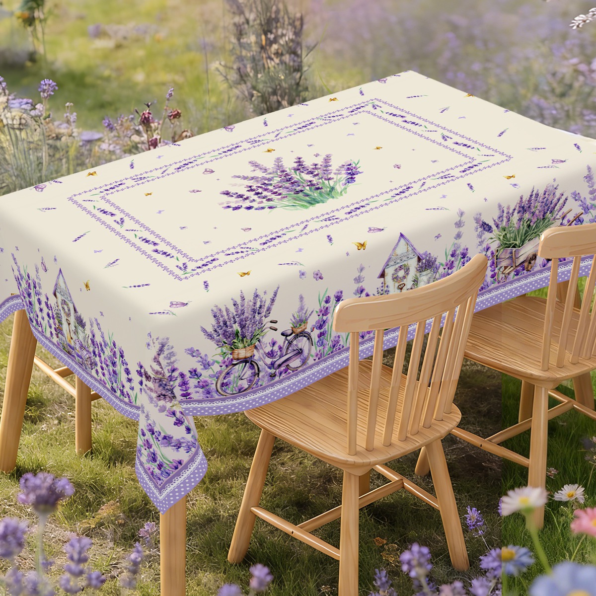 Lavender Table Cloth Rectangle - огляд і ціна Desk Setup Plants