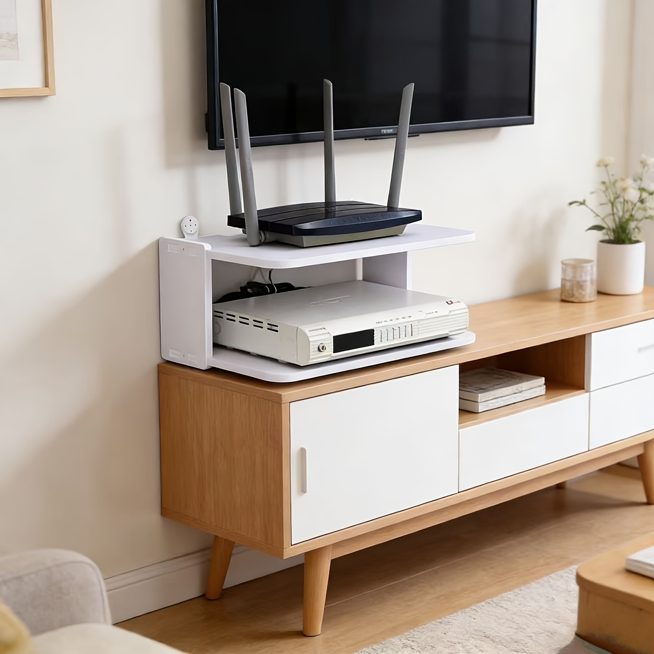 Wall-Mounted Router & Cable Or - огляд і ціна Desk Setup Tv