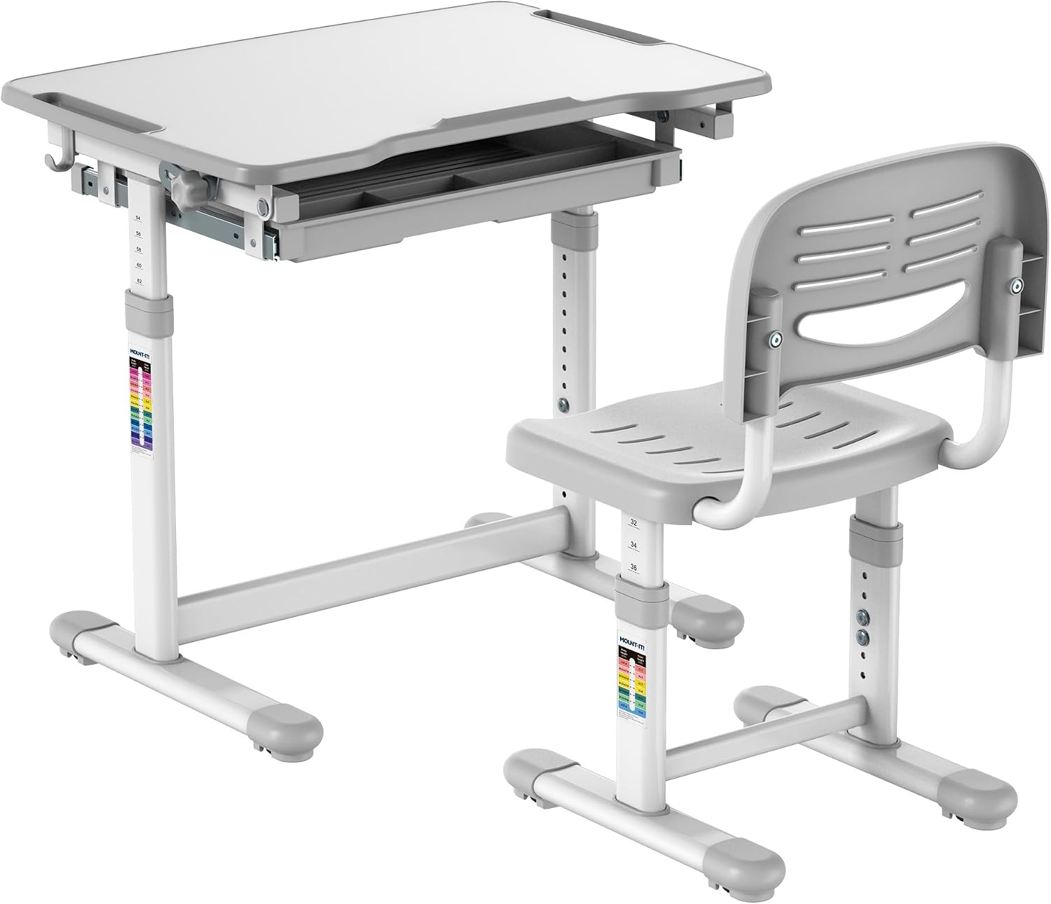 Kids Desk and Chair Set Height - огляд і ціна Desk Setup Grey