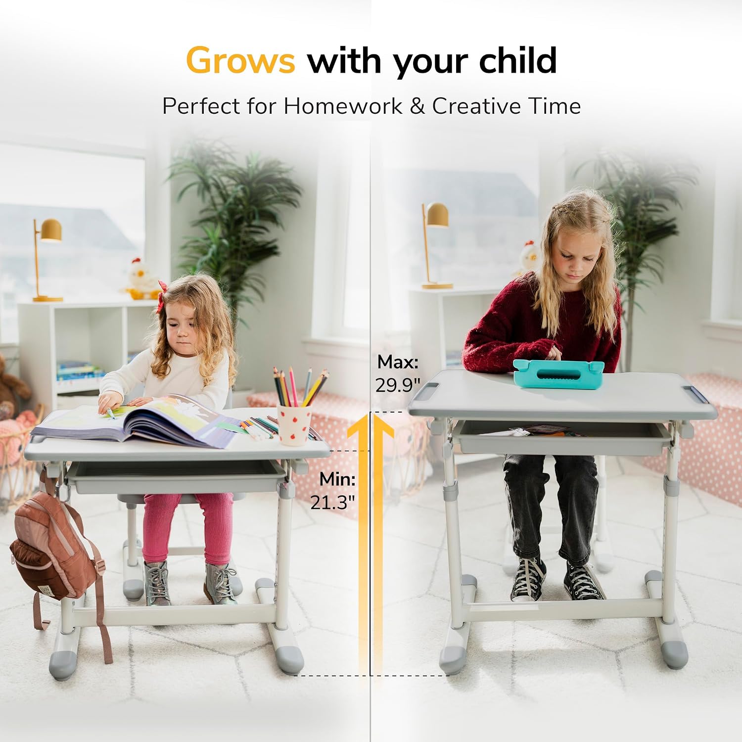 Kids Desk and Chair Set Height - огляд і ціна Desk Setup Grey