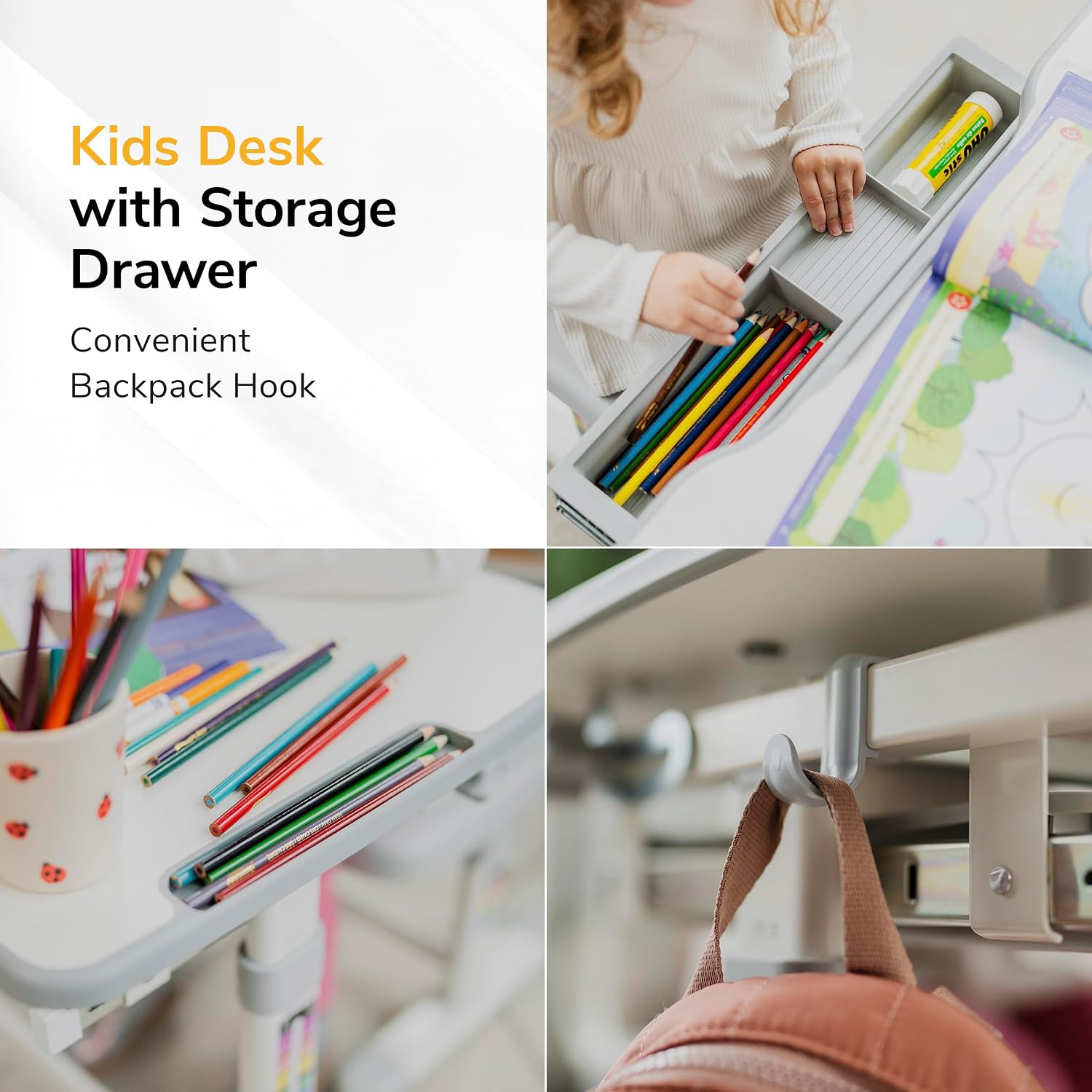 Kids Desk and Chair Set Height - огляд і ціна Desk Setup Grey