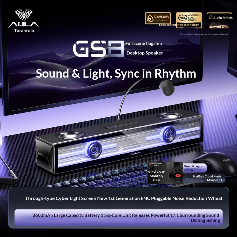 Aula Gs8 Gaming Speaker Deskto - огляд і ціна Speaker Desk Setup