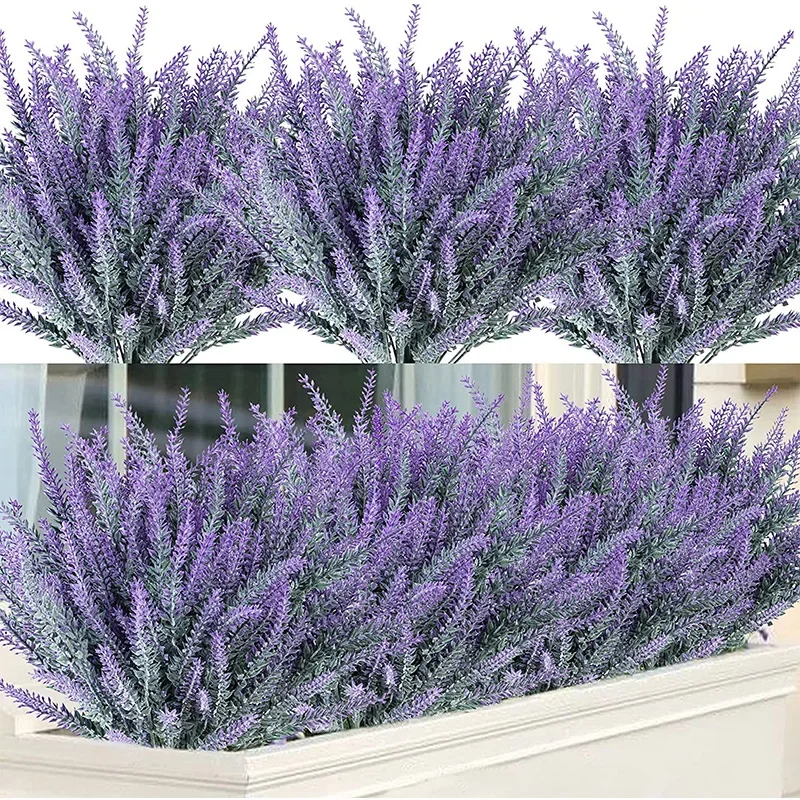 1 Bundle Purple Artificial Lav - огляд і ціна Desk Setup Plants