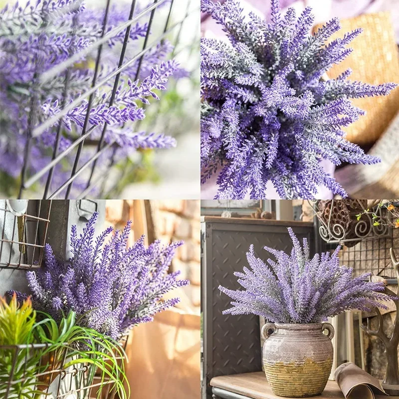 1 Bundle Purple Artificial Lav - огляд і ціна Desk Setup Plants