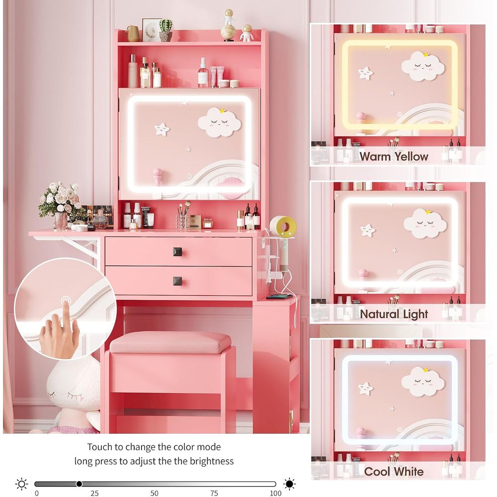 Vabches Small Makeup Vanity De - огляд і ціна Desk Setup Small