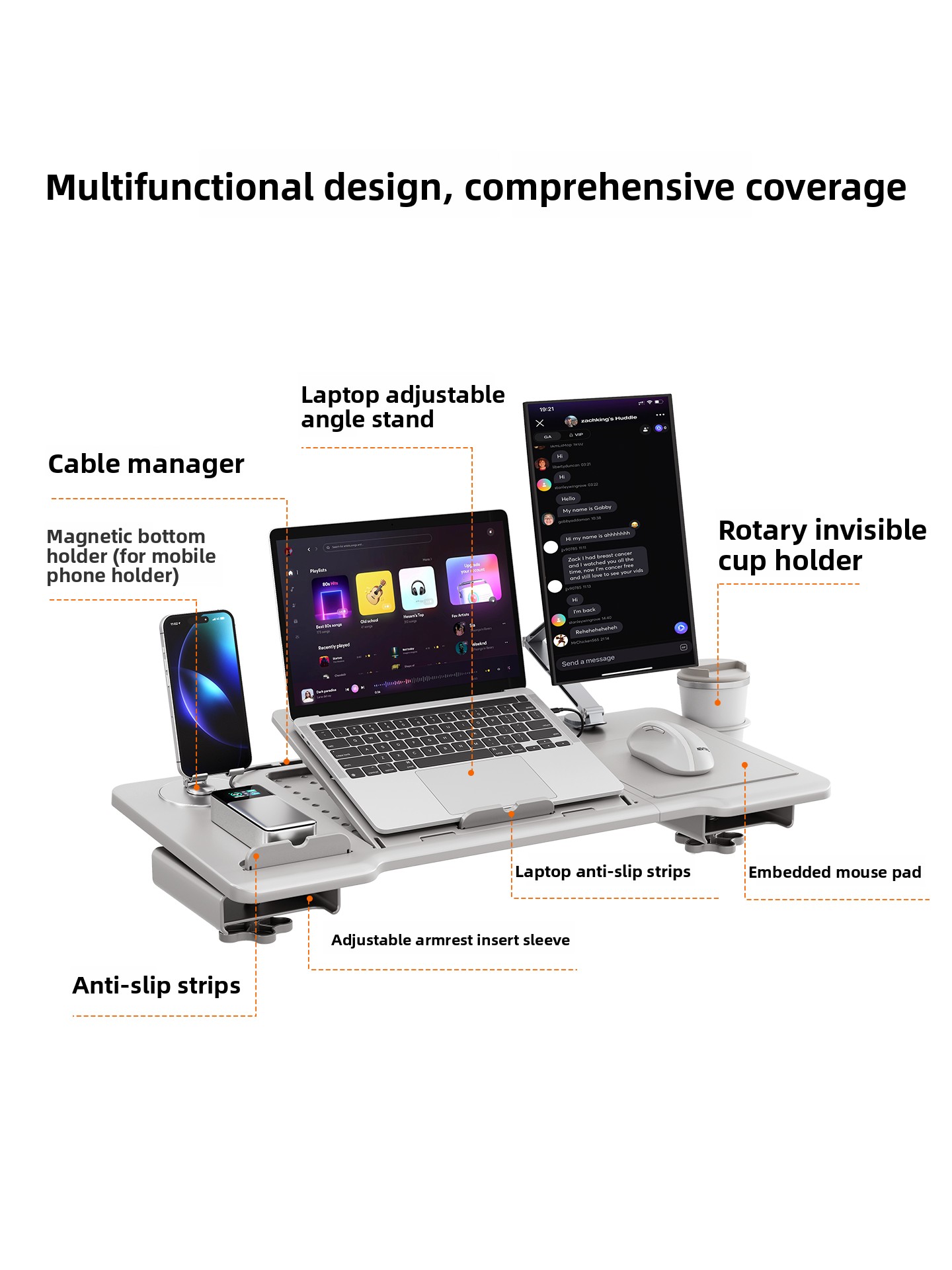 Ergonomic Chair Armrest Desk A - огляд і ціна Desk Setup Laptop